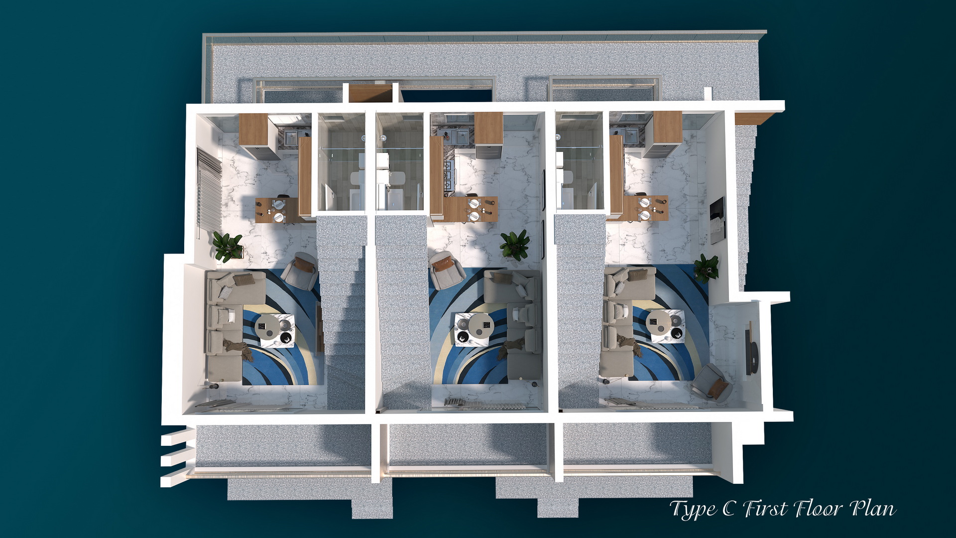 Four Seasons Life 2 1+1 Apartment First Floor plan Sea Storm 3